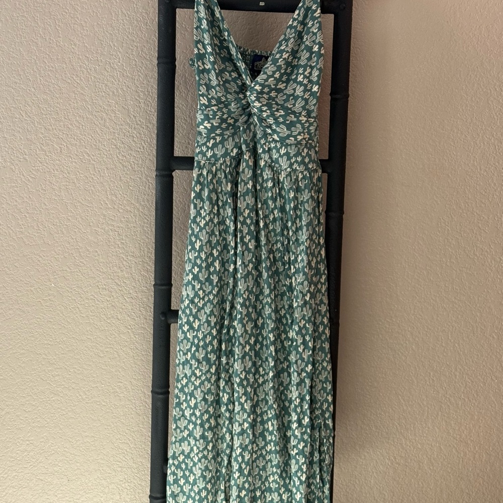 Angie Teal and White Floral Madi Dress